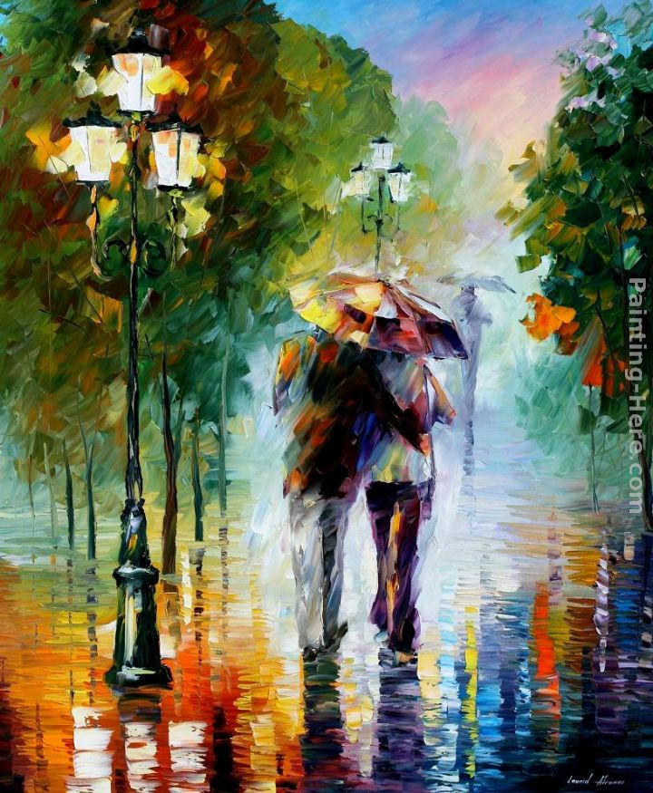 GONE WITH THE RAIN painting - Leonid Afremov GONE WITH THE RAIN art painting